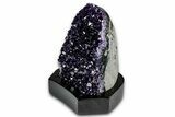 Deep Purple Amethyst Geode With Wood Base - Uruguay #342739-2